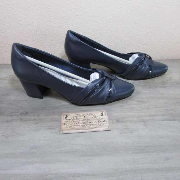 Easy Street Women's 7 Millie Block Heel Pumps Navy - Picture 1 of 5